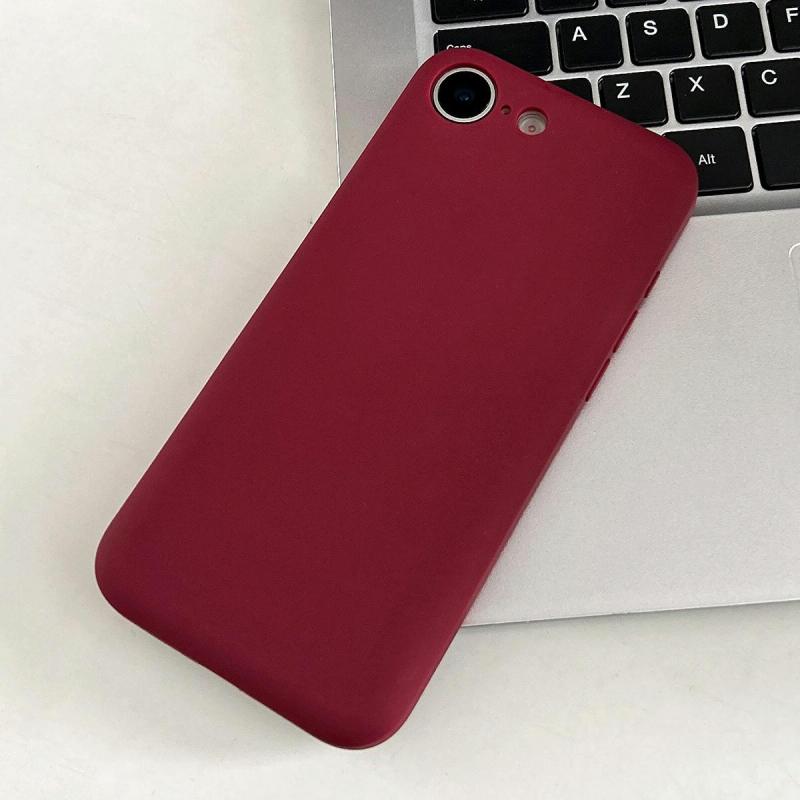 For iPhone 16e Fine Hole Insert Card Slot TPU Phone Case(Red)