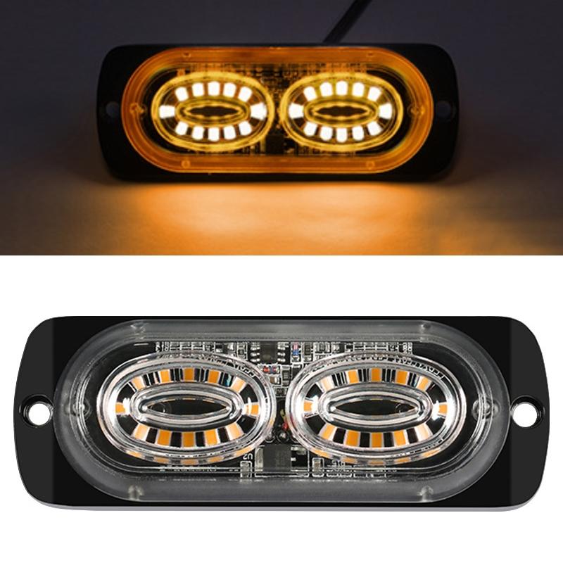 12W Car Side Signal Warning Light 24 LED Strobe Light(Yellow)